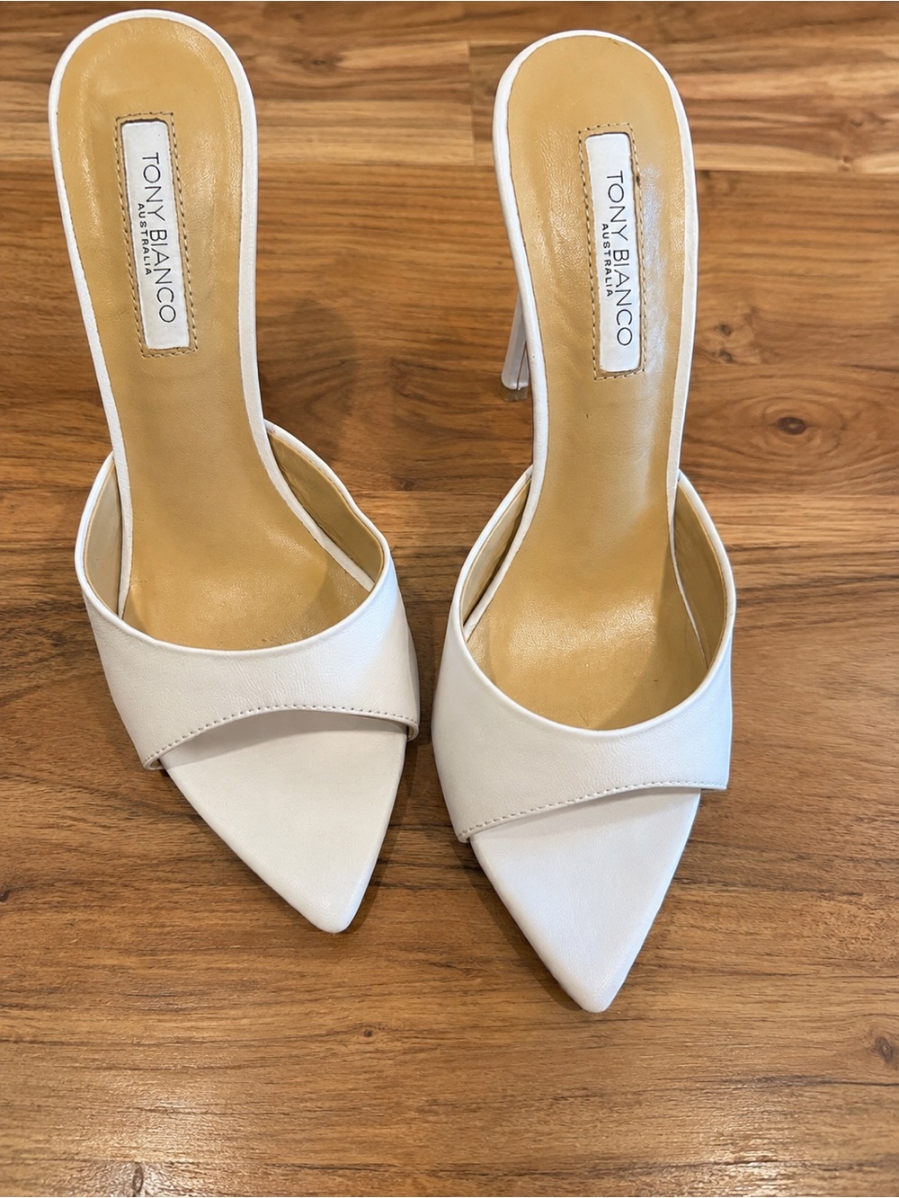 Tony Bianco Ivory Pointed-Toe Stiletto Mule